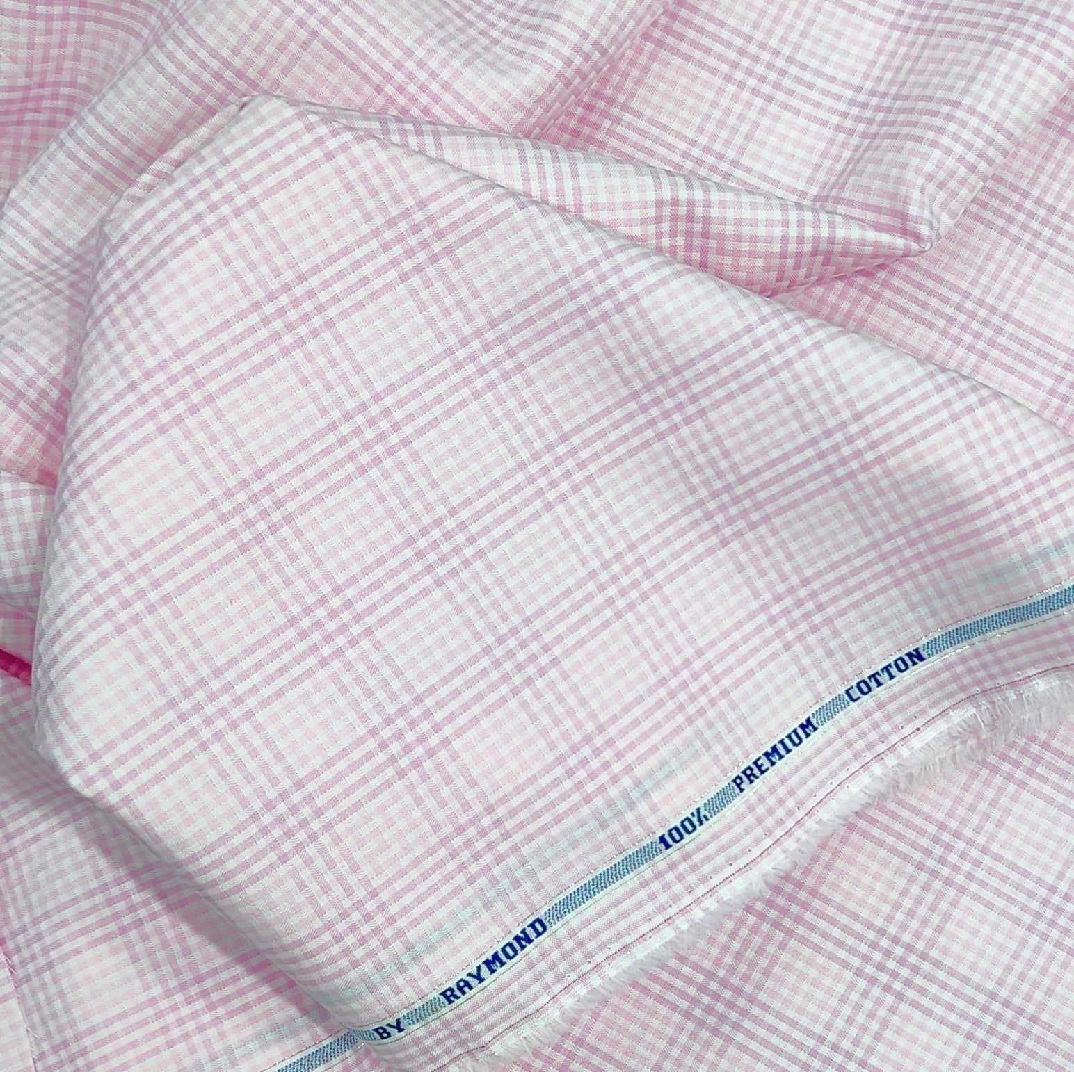 Shirt Fabric Raymond 100% Giza Cotton Premium Zigzag Colour Faded Lavender